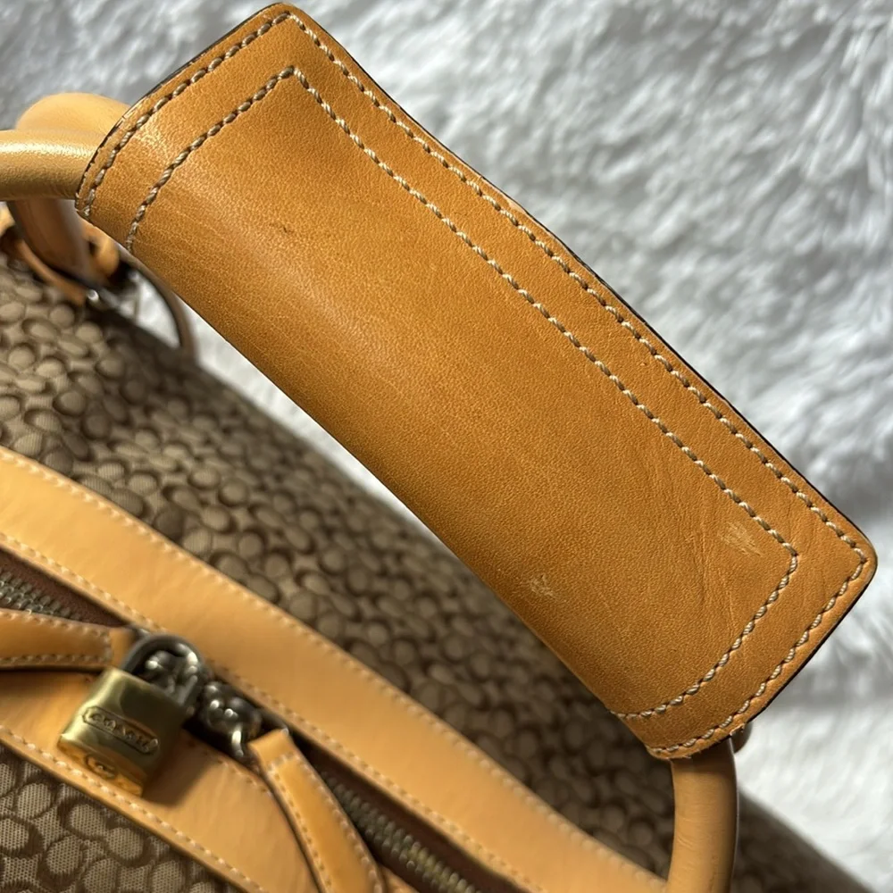 Coach Vintage Signature C Canvas & Vachetta Leather Travel Bag - Picture 5 of 16